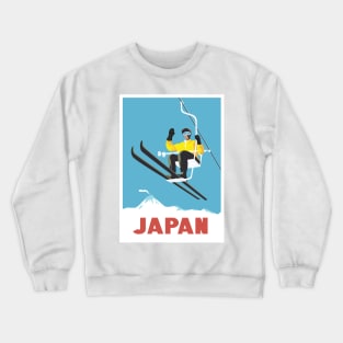 Japan Ski Vintage Travel Poster Crewneck Sweatshirt